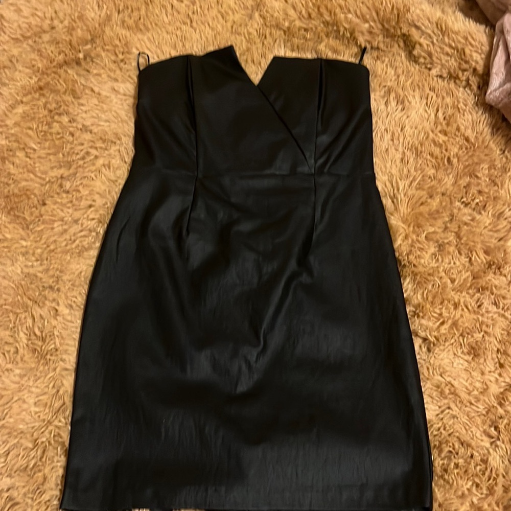 Forever 21 black pleather dress